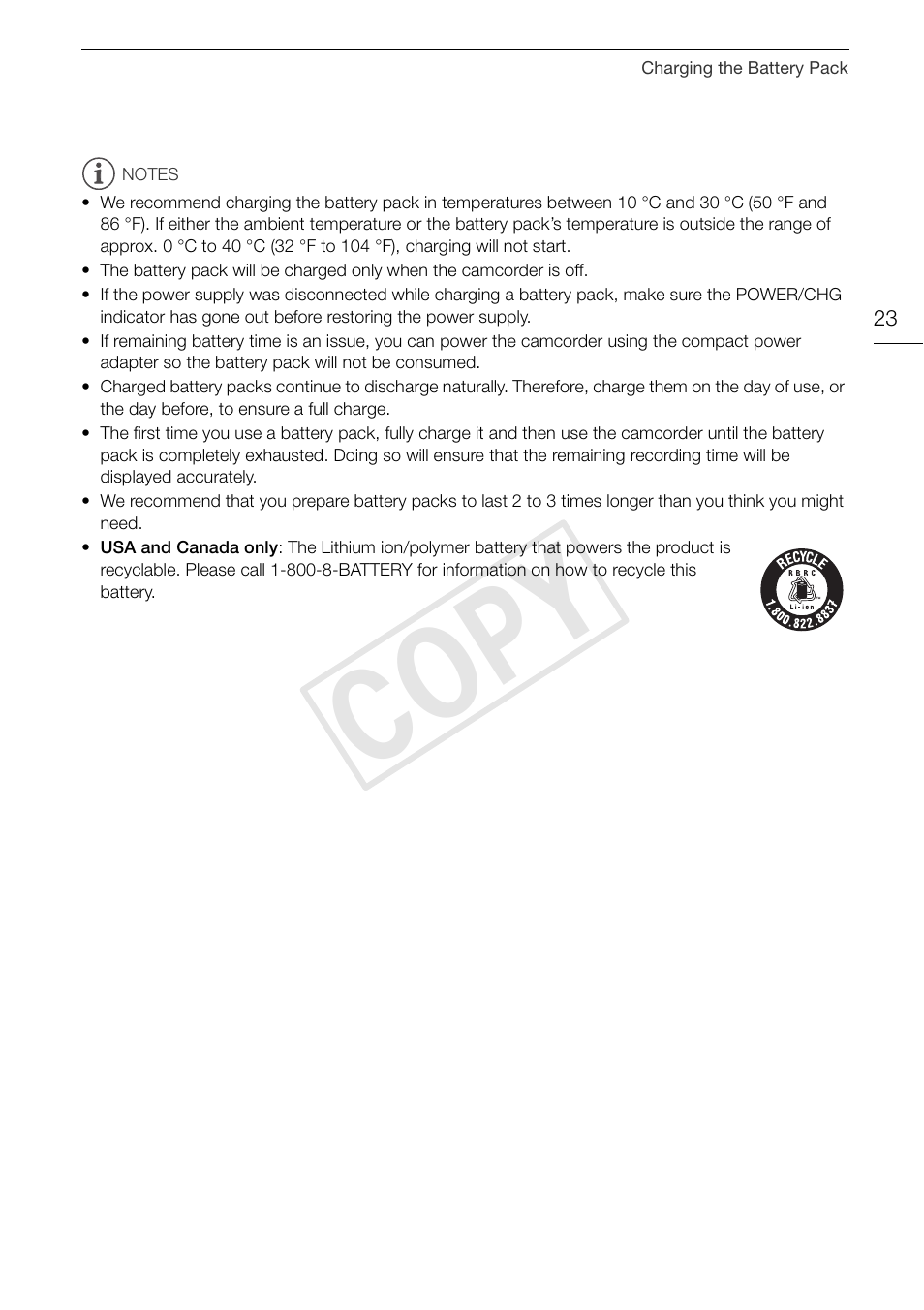 Cop y | Canon VIXIA HF G30 User Manual | Page 23 / 189