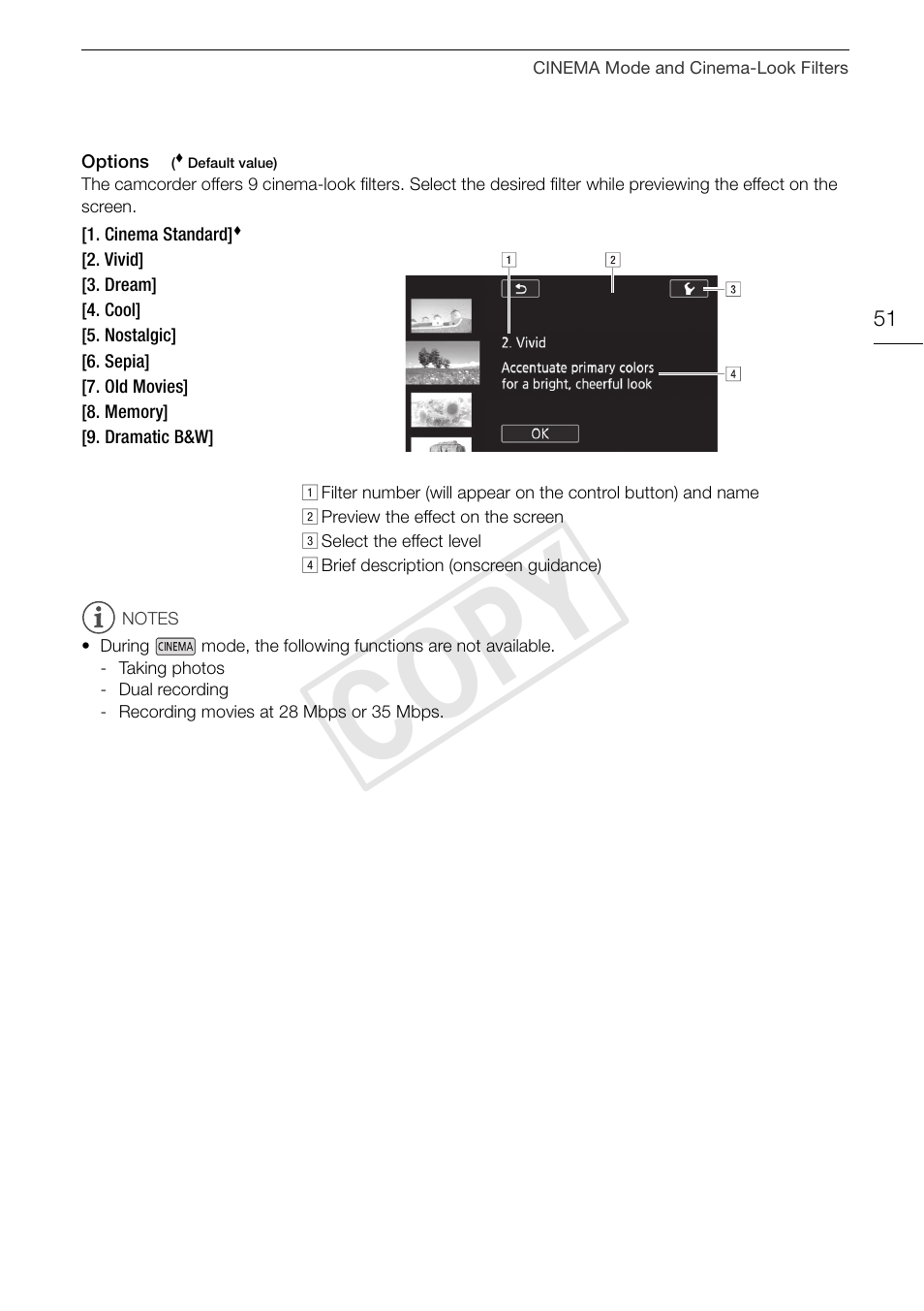 Cop y | Canon VIXIA HF G30 User Manual | Page 51 / 189