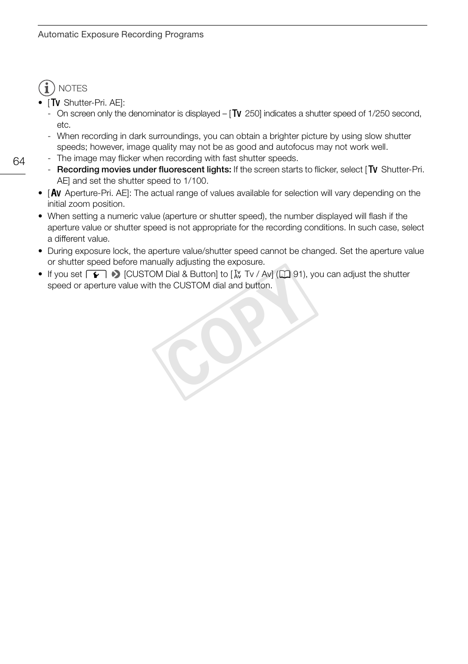 Cop y | Canon VIXIA HF G30 User Manual | Page 64 / 189