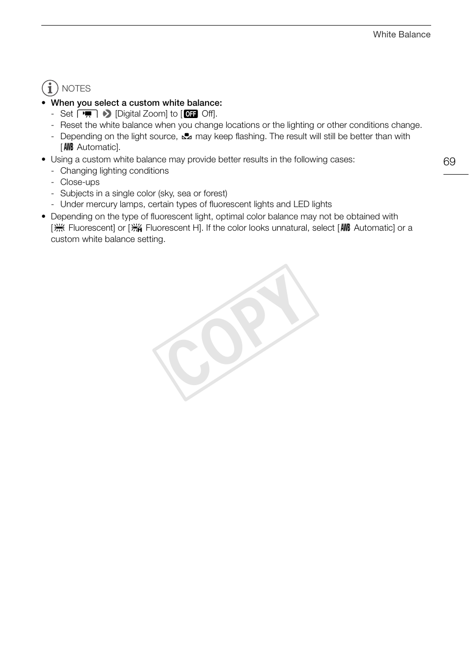 Cop y | Canon VIXIA HF G30 User Manual | Page 69 / 189