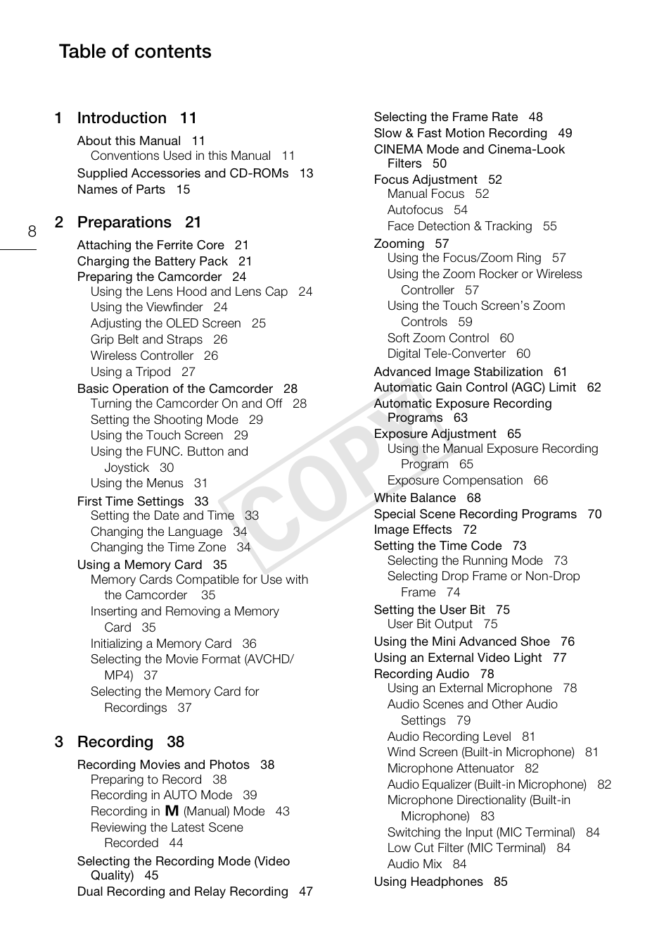 Canon VIXIA HF G30 User Manual | Page 8 / 189