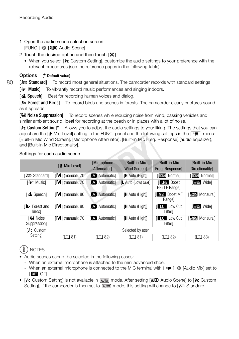 Cop y | Canon VIXIA HF G30 User Manual | Page 80 / 189