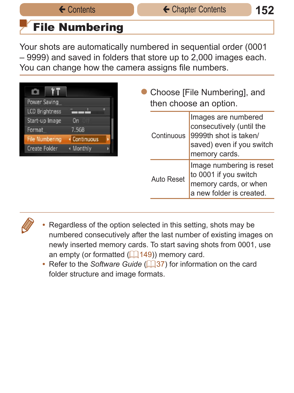 File numbering | Canon PowerShot A2600 User Manual | Page 152 / 229