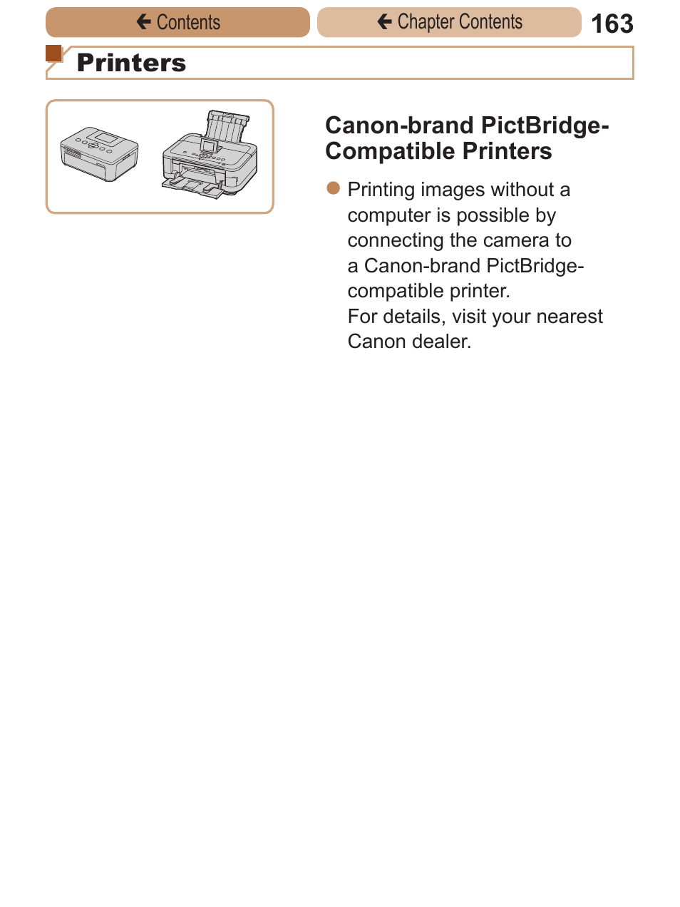 Printers | Canon PowerShot A2600 User Manual | Page 163 / 229