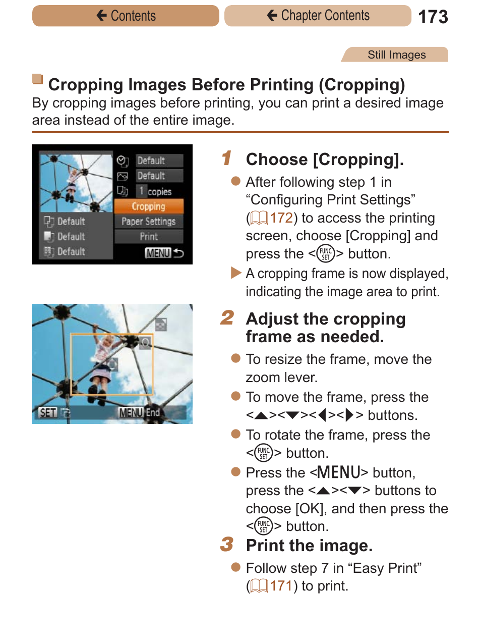 Specify a desired image area to print | Canon PowerShot A2600 User Manual | Page 173 / 229