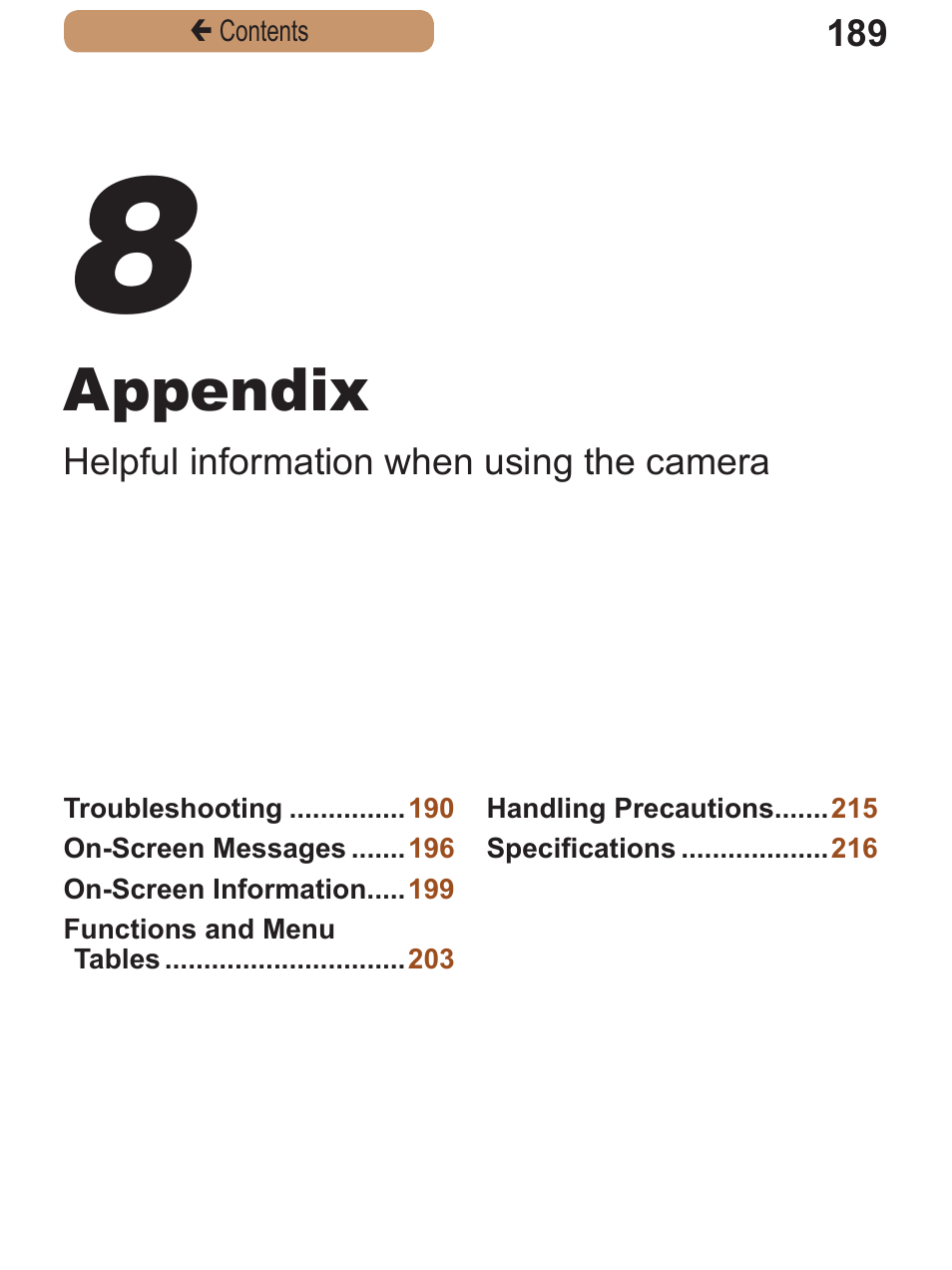 Appendix | Canon PowerShot A2600 User Manual | Page 189 / 229