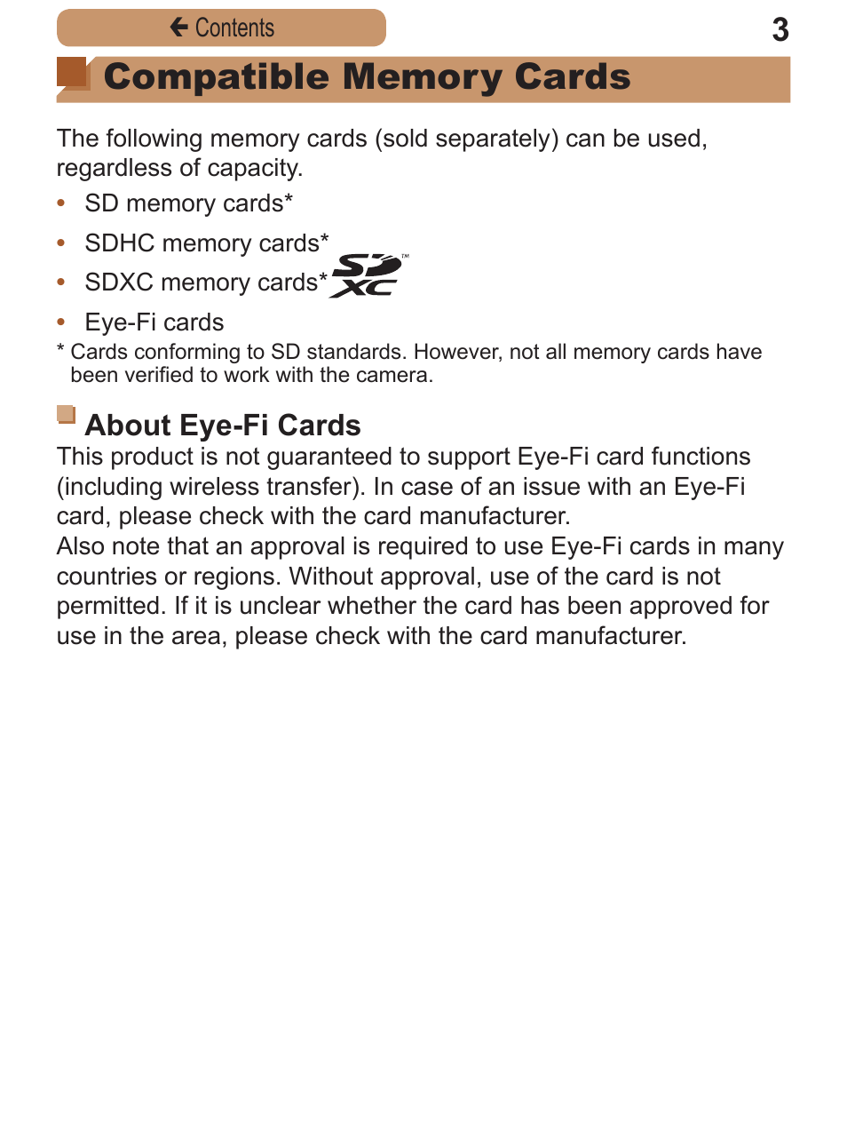 About eye-fi cards | Canon PowerShot A2600 User Manual | Page 3 / 229