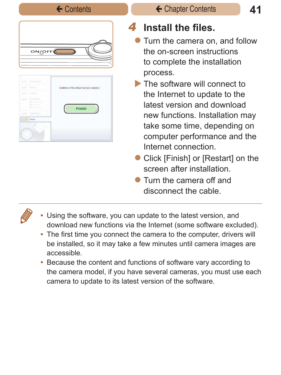 Install the files | Canon PowerShot A2600 User Manual | Page 41 / 229