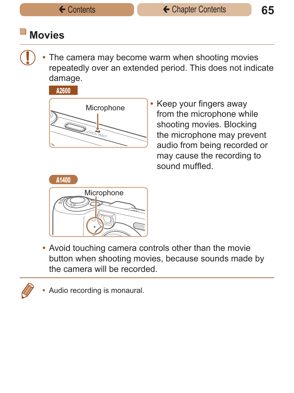Movies | Canon PowerShot A2600 User Manual | Page 65 / 229