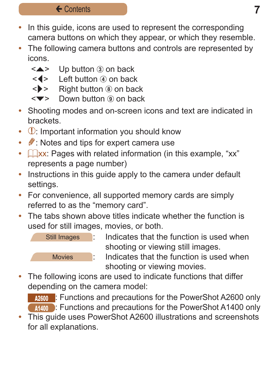 Canon PowerShot A2600 User Manual | Page 7 / 229