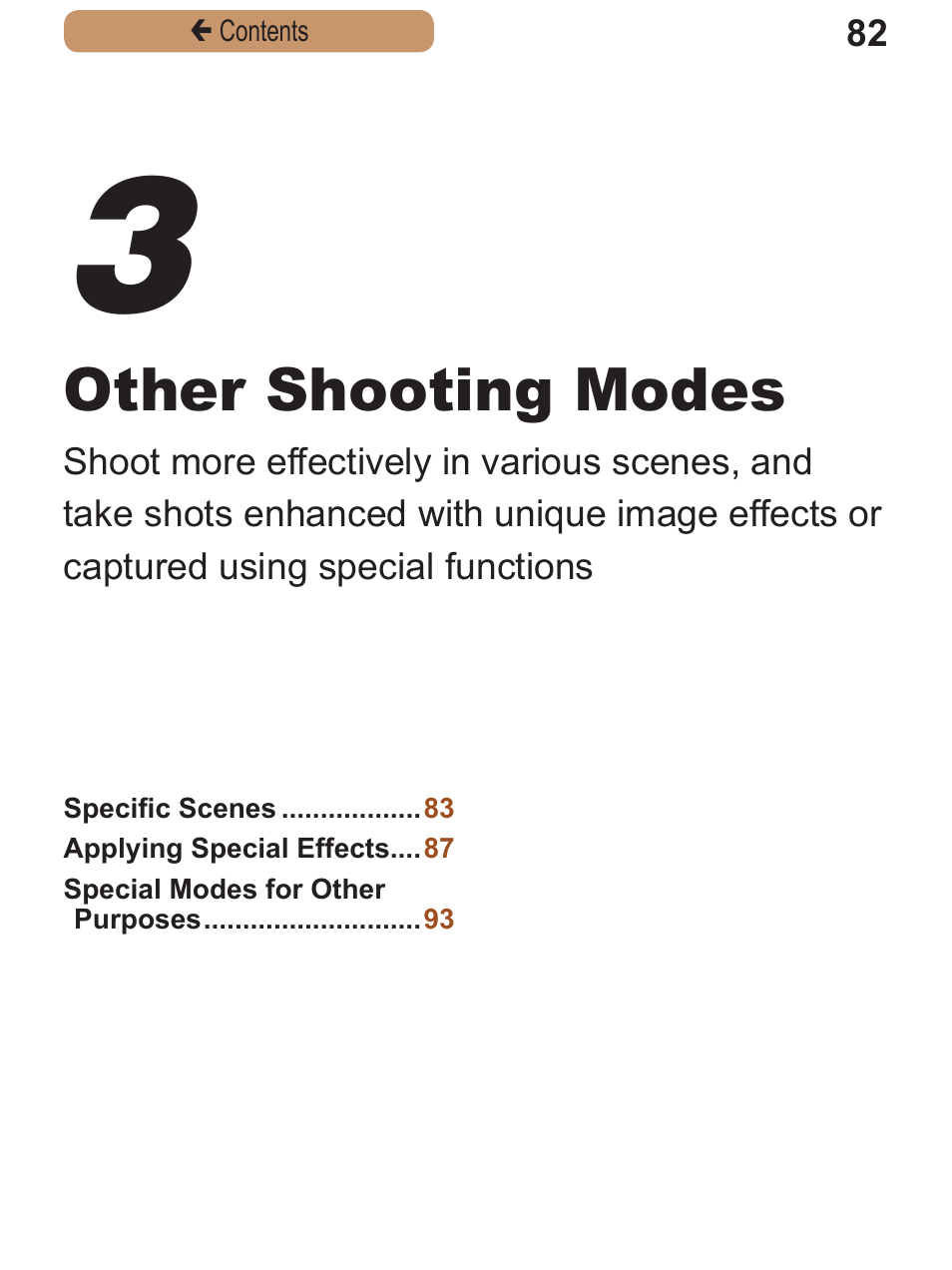 Other shooting, Modes, Other shooting modes | Canon PowerShot A2600 User Manual | Page 82 / 229