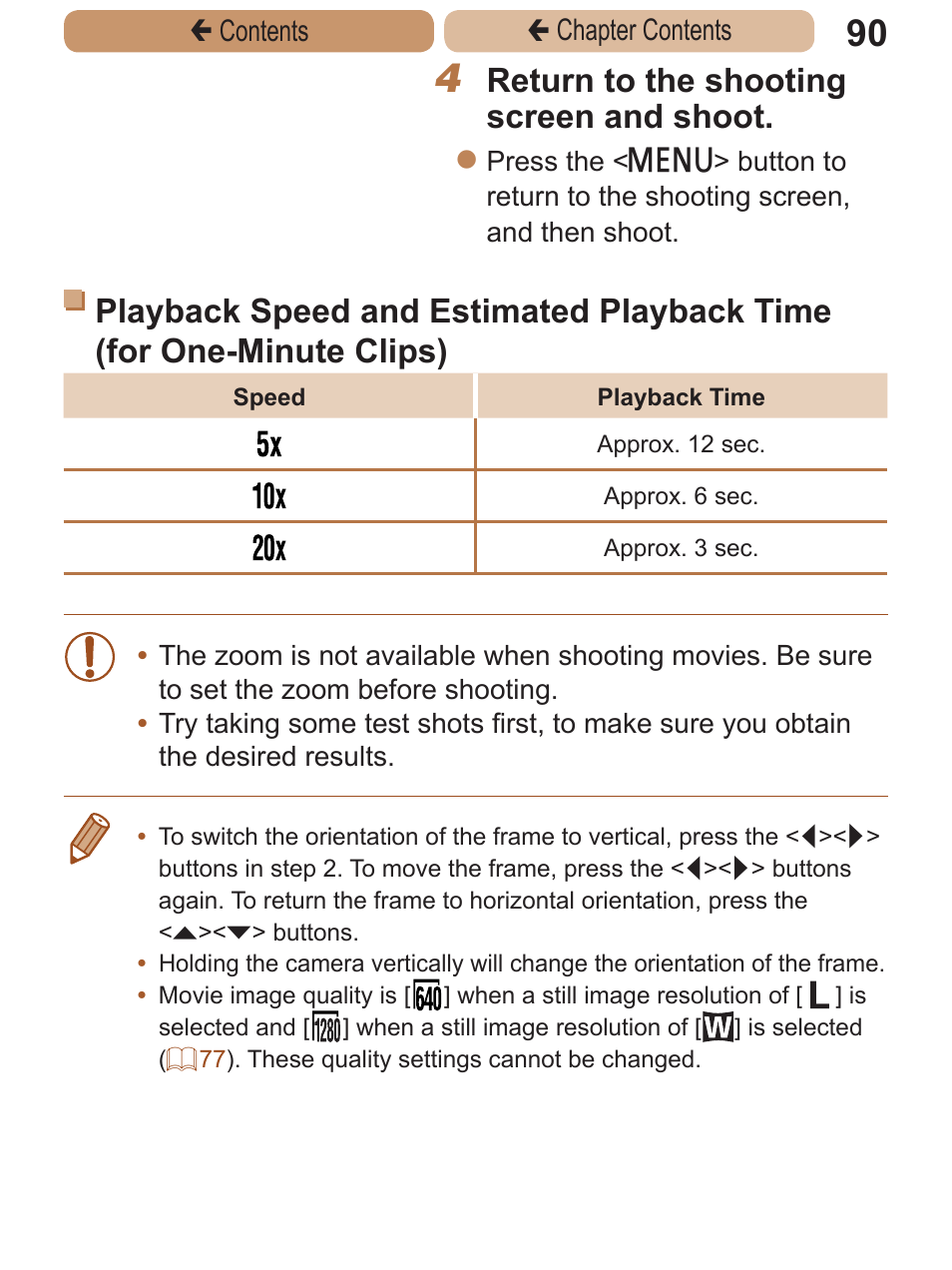 Return to the shooting screen and shoot | Canon PowerShot A2600 User Manual | Page 90 / 229