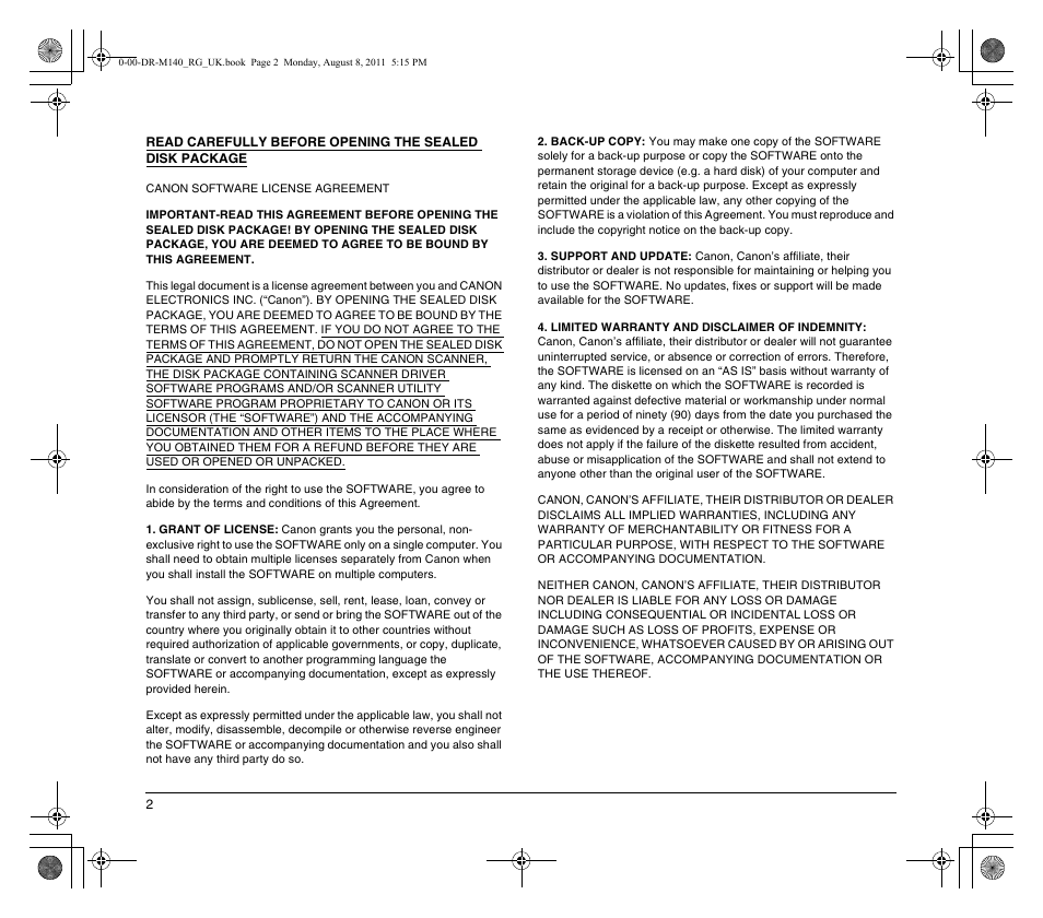 Canon imageFORMULA DR-M140 Document Scanner User Manual | Page 2 / 56