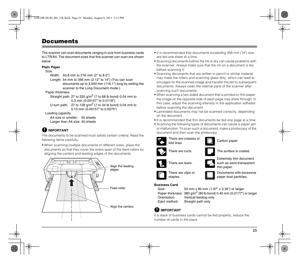 Documents | Canon imageFORMULA DR-M140 Document Scanner User Manual | Page 25 / 56