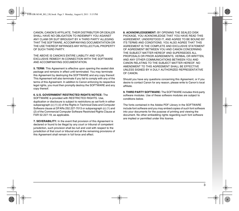 Canon imageFORMULA DR-M140 Document Scanner User Manual | Page 3 / 56