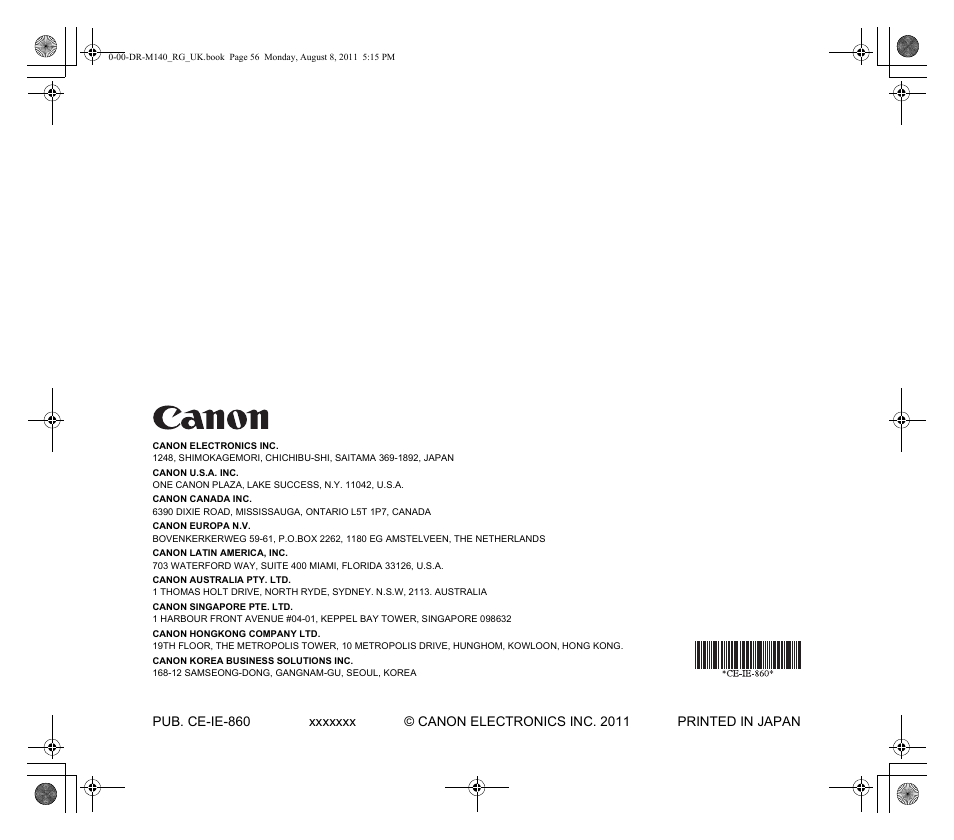 Canon imageFORMULA DR-M140 Document Scanner User Manual | Page 56 / 56