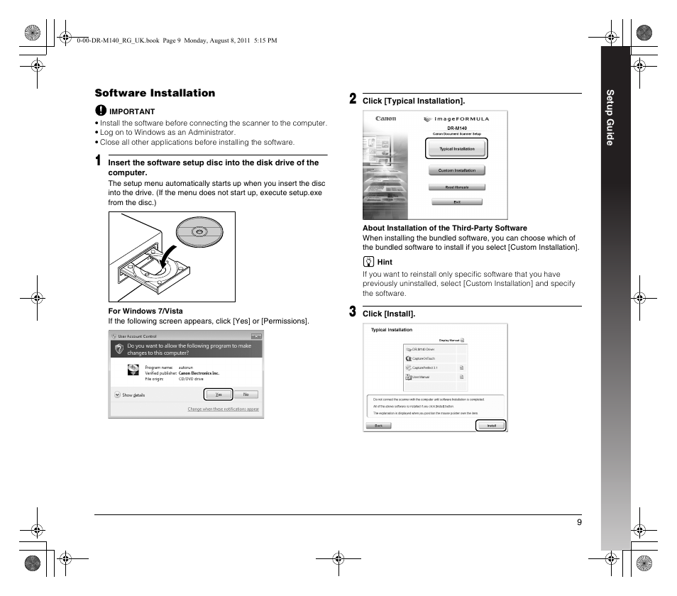 Canon imageFORMULA DR-M140 Document Scanner User Manual | Page 9 / 56