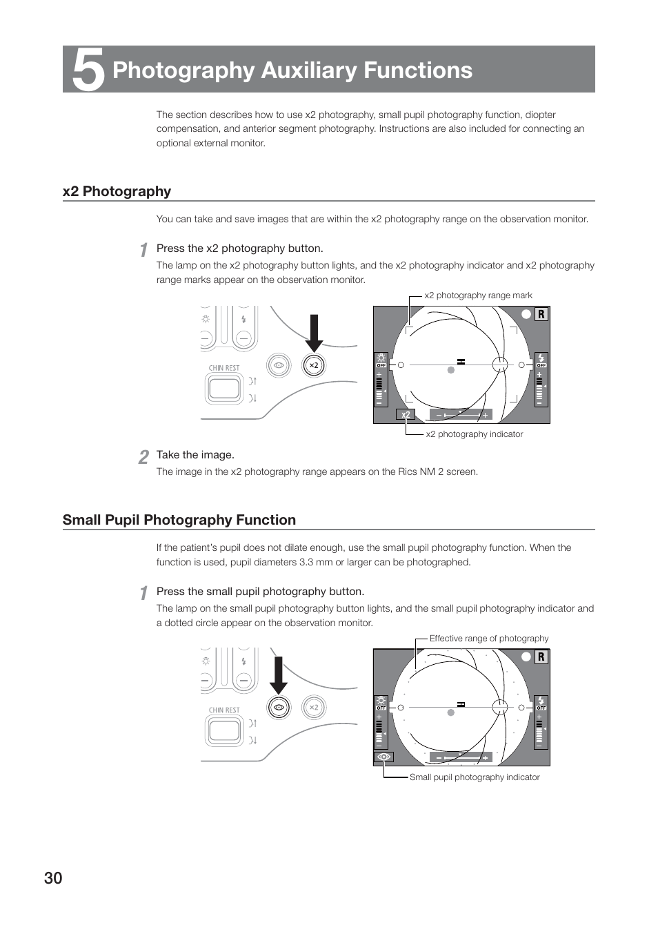 Photography auxiliary functions | Canon CR-2 User Manual | Page 30 / 52