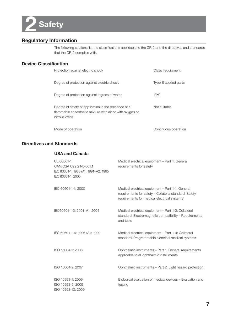 Safety, Regulatory information | Canon CR-2 User Manual | Page 7 / 52