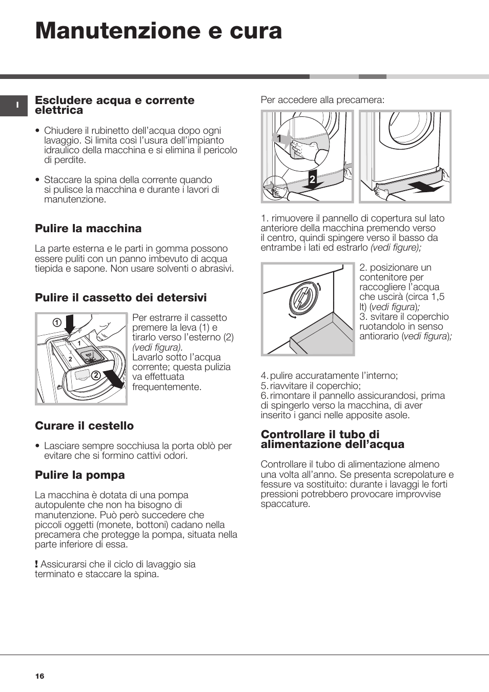 Manutenzione e cura | Hotpoint Ariston AQD970F 69 User Manual | Page 28 / 60