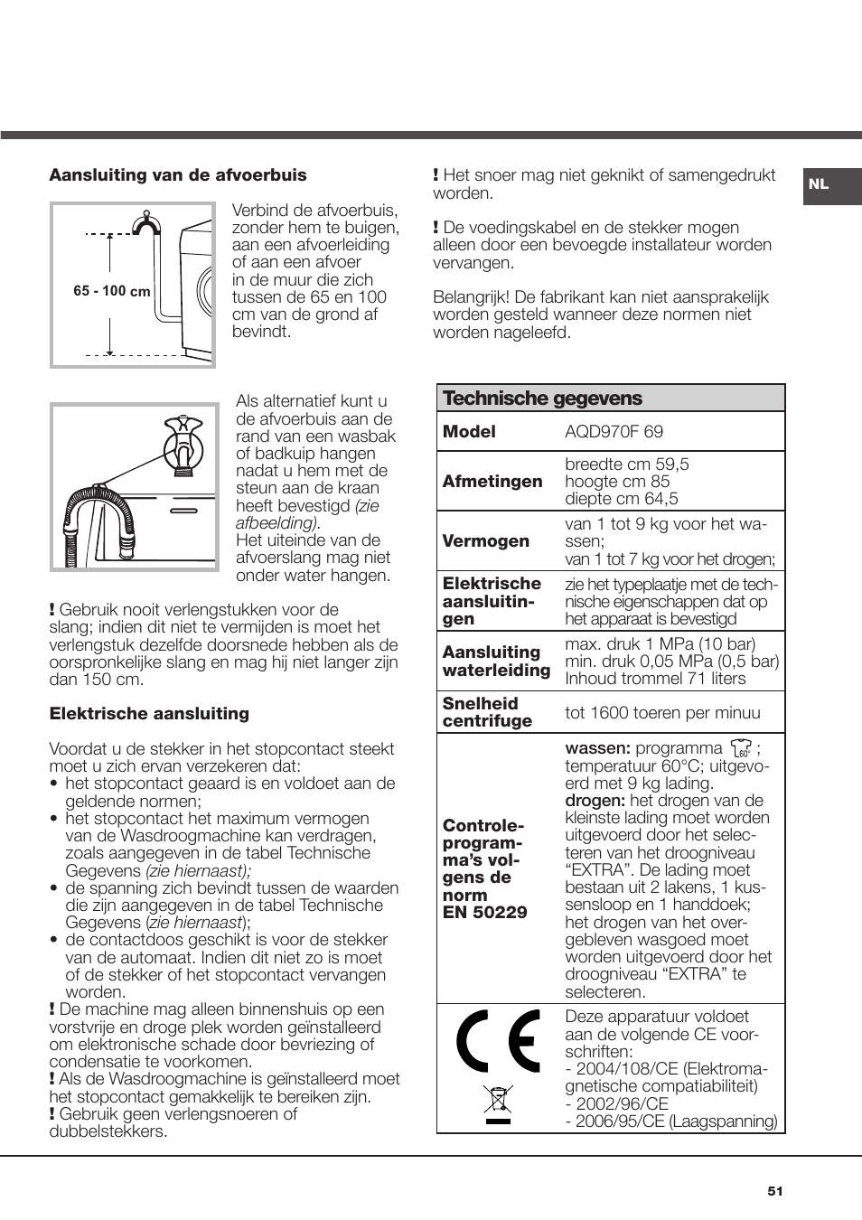 Hotpoint Ariston AQD970F 69 User Manual | Page 51 / 60