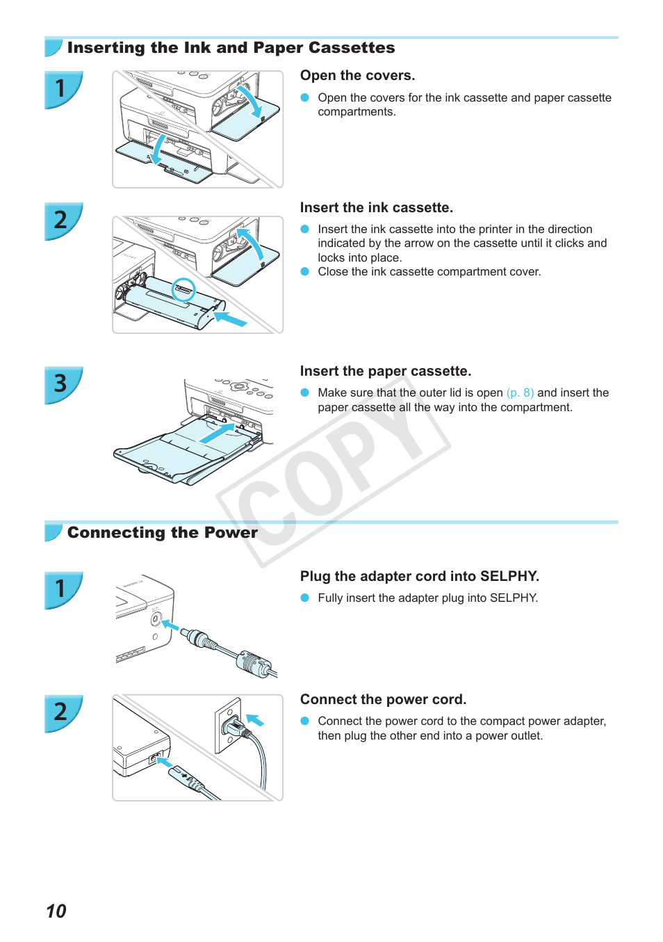 P. 10), Cop y | Canon SELPHY CP900 User Manual | Page 10 / 56