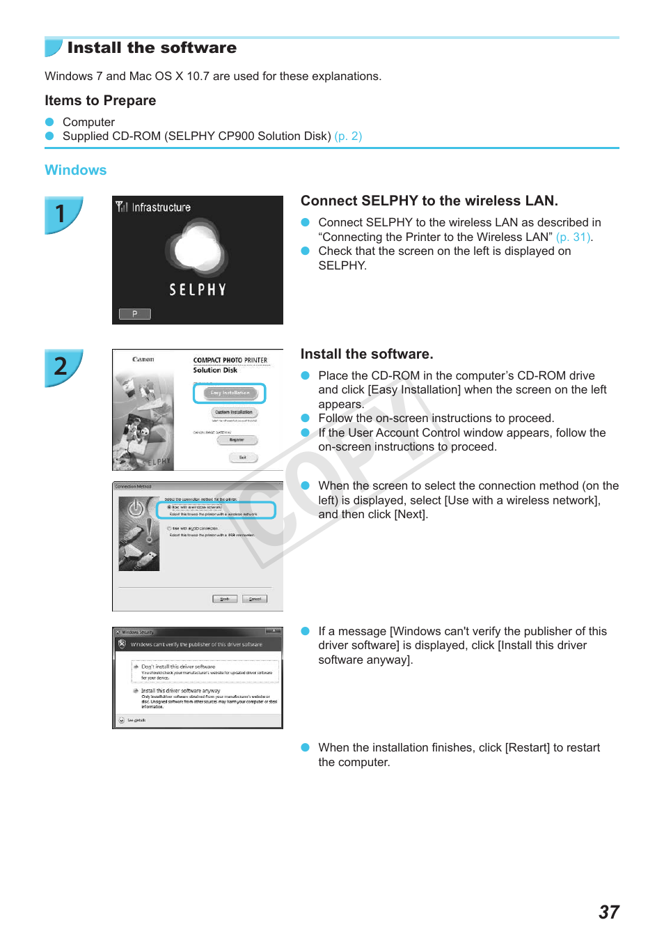 Cop y | Canon SELPHY CP900 User Manual | Page 37 / 56