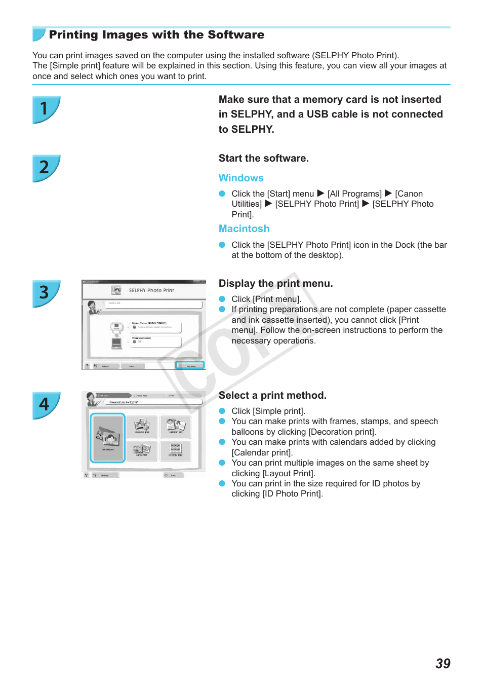 Cop y | Canon SELPHY CP900 User Manual | Page 39 / 56