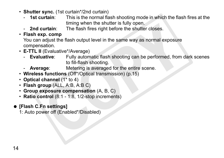 Cop y | Canon Speedlite 90EX User Manual | Page 16 / 106