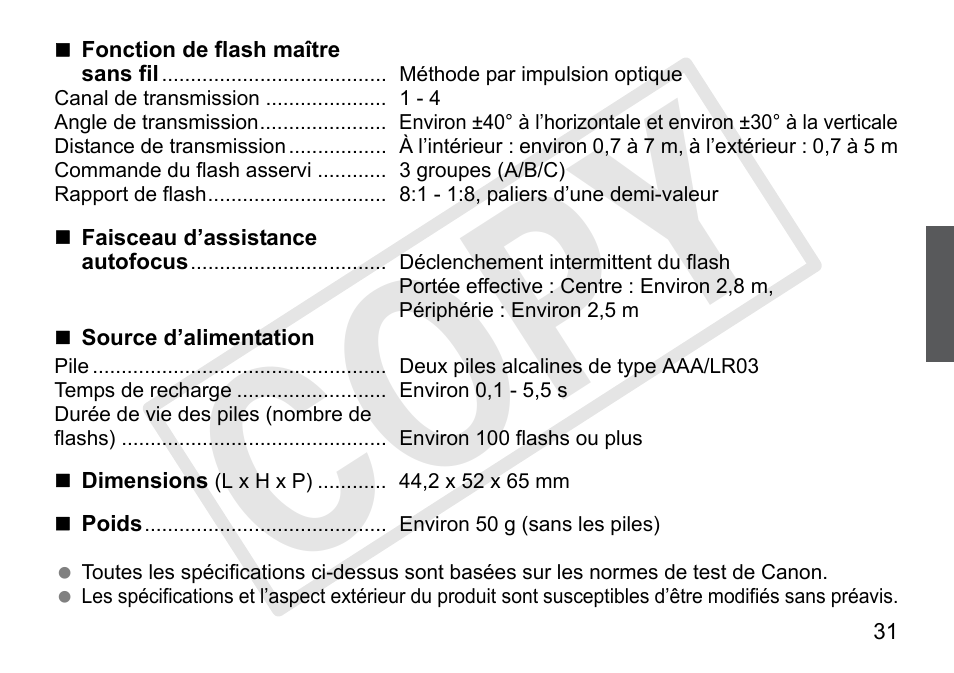 Cop y | Canon Speedlite 90EX User Manual | Page 67 / 106