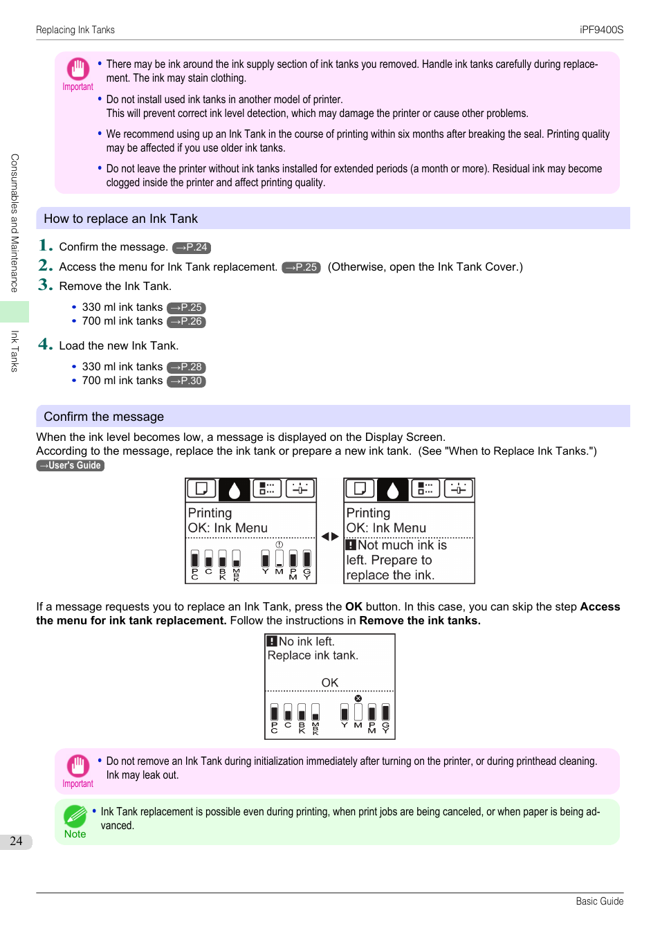 Canon imagePROGRAF iPF9400S User Manual | Page 24 / 154