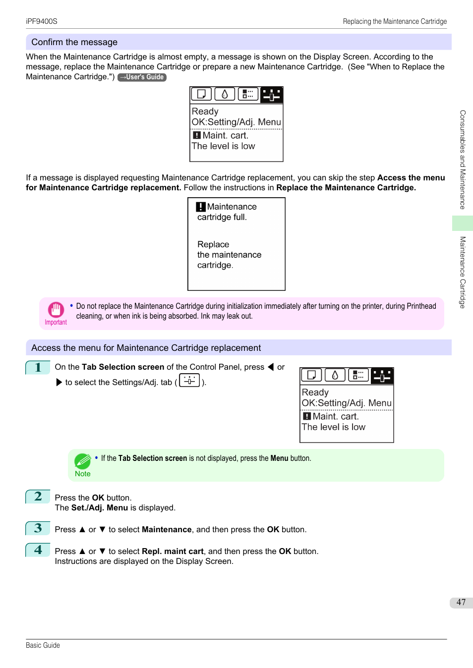 Canon imagePROGRAF iPF9400S User Manual | Page 47 / 154