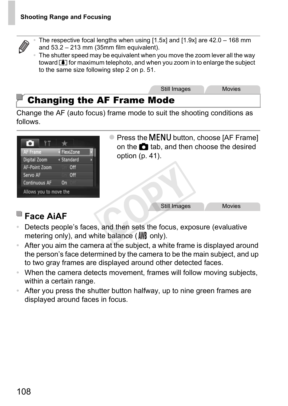 P. 108) or, P. 108), Cop y | Canon PowerShot G1 X User Manual | Page 108 / 242