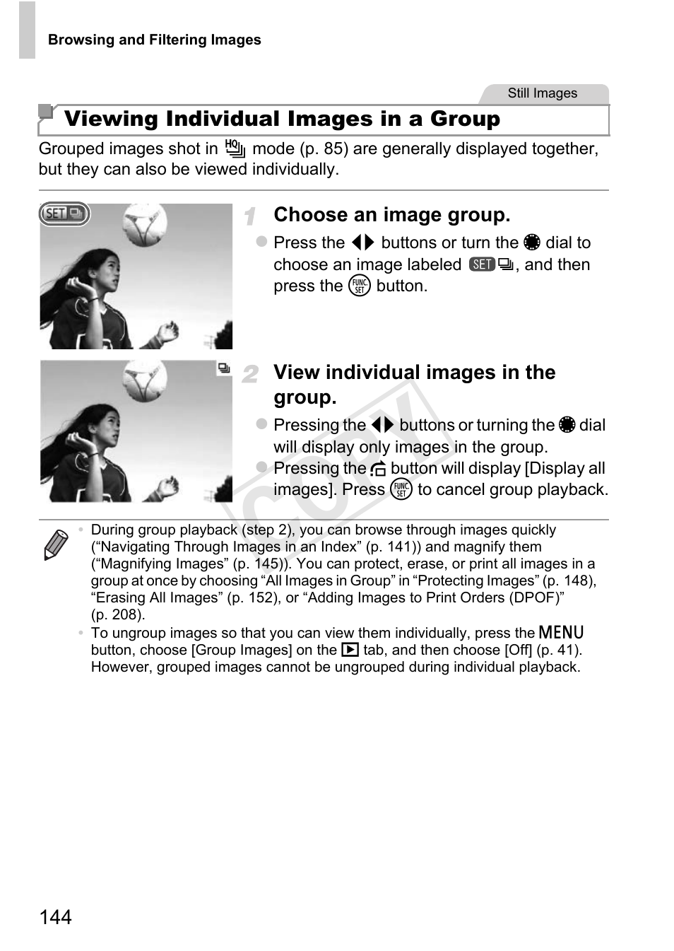 Ually (p. 144) an, P. 144), Lly (p. 144) or can | P. 144) firs, Cop y | Canon PowerShot G1 X User Manual | Page 144 / 242