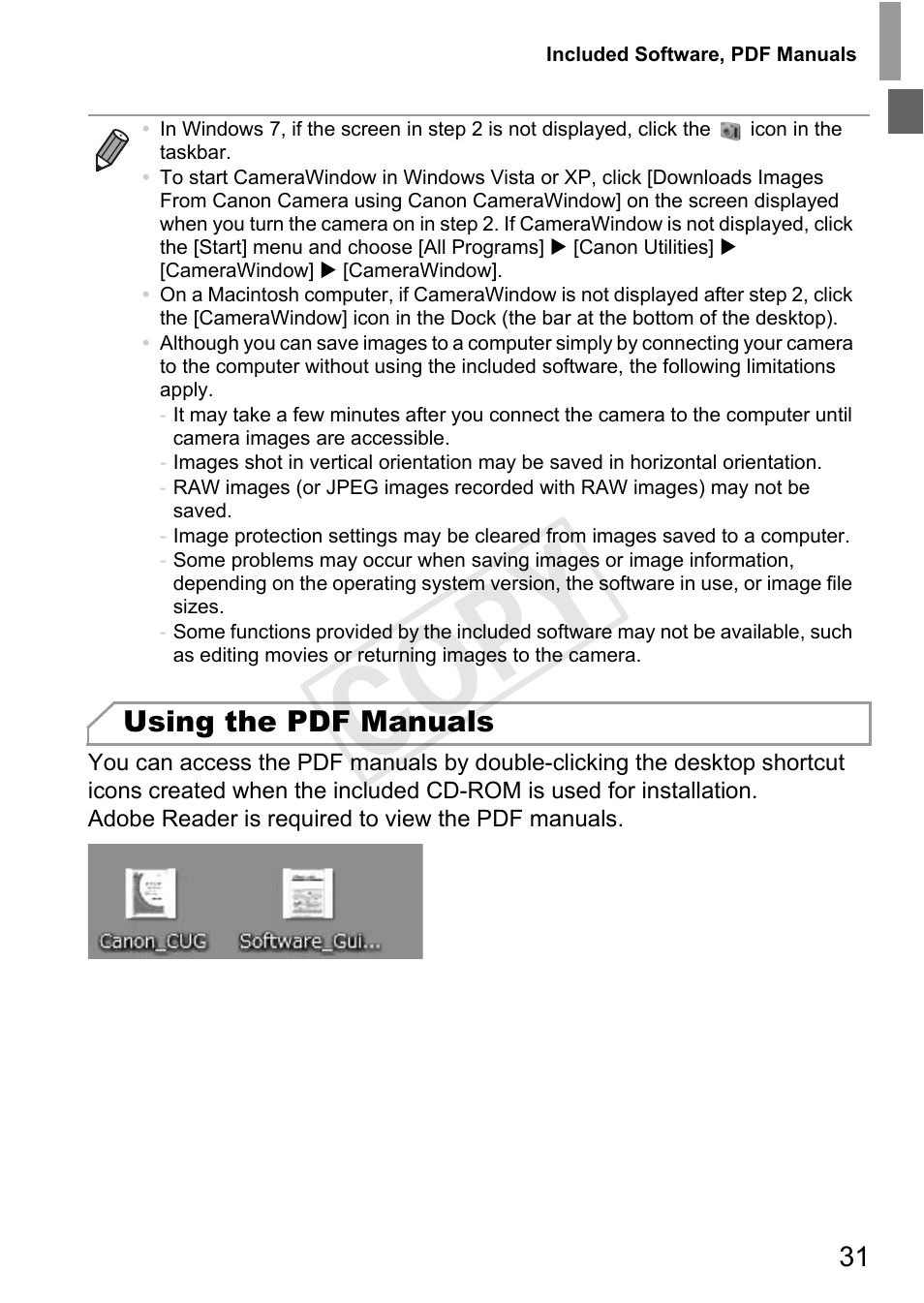 Cop y | Canon PowerShot G1 X User Manual | Page 31 / 242