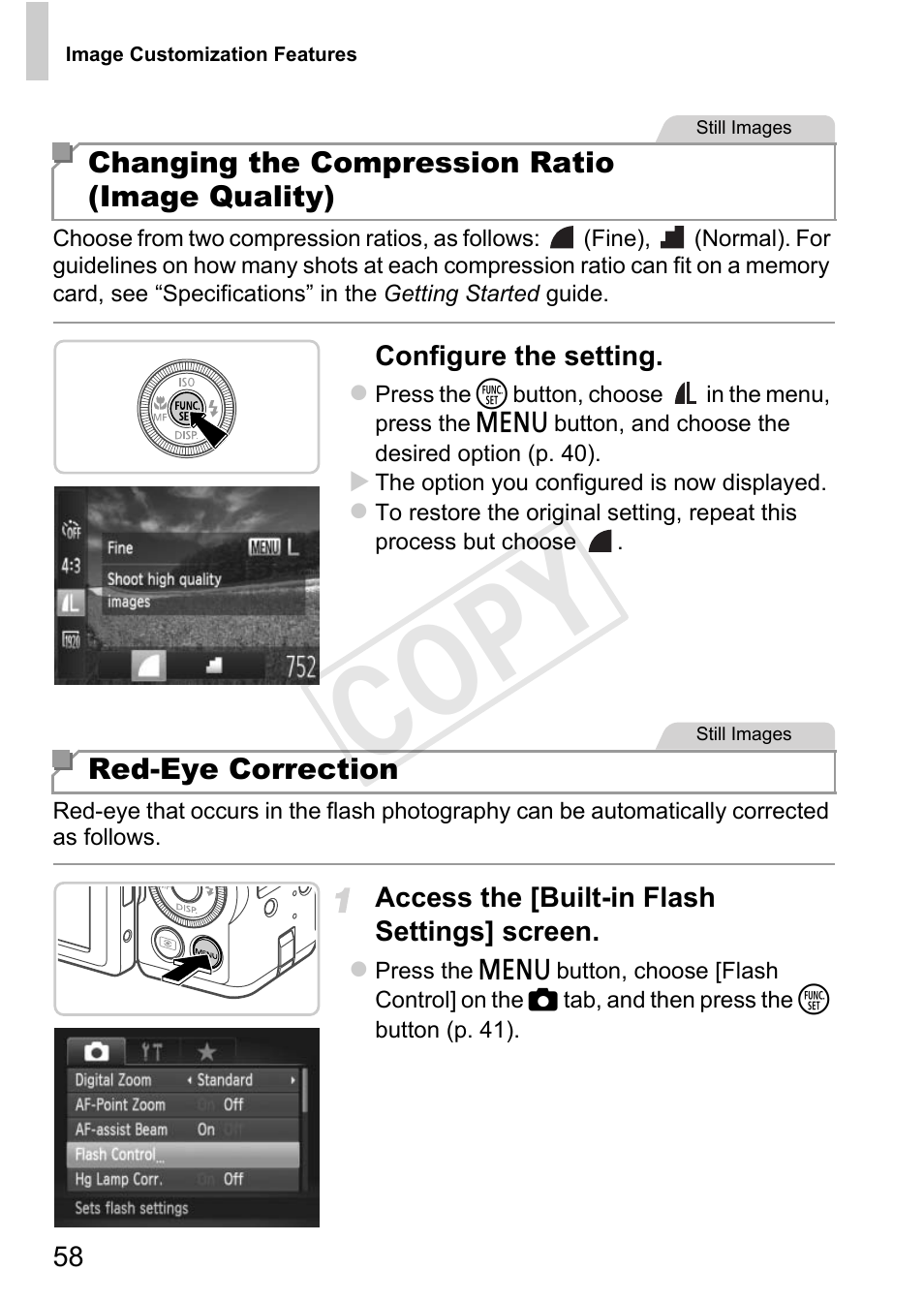 Cop y | Canon PowerShot G1 X User Manual | Page 58 / 242
