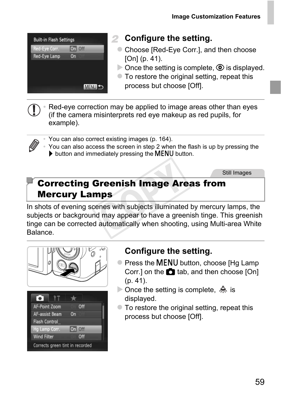 Cop y | Canon PowerShot G1 X User Manual | Page 59 / 242