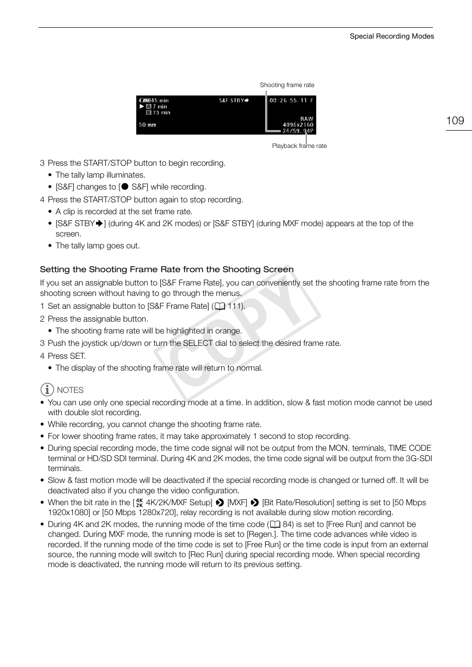 Cop y | Canon EOS C500 User Manual | Page 109 / 210