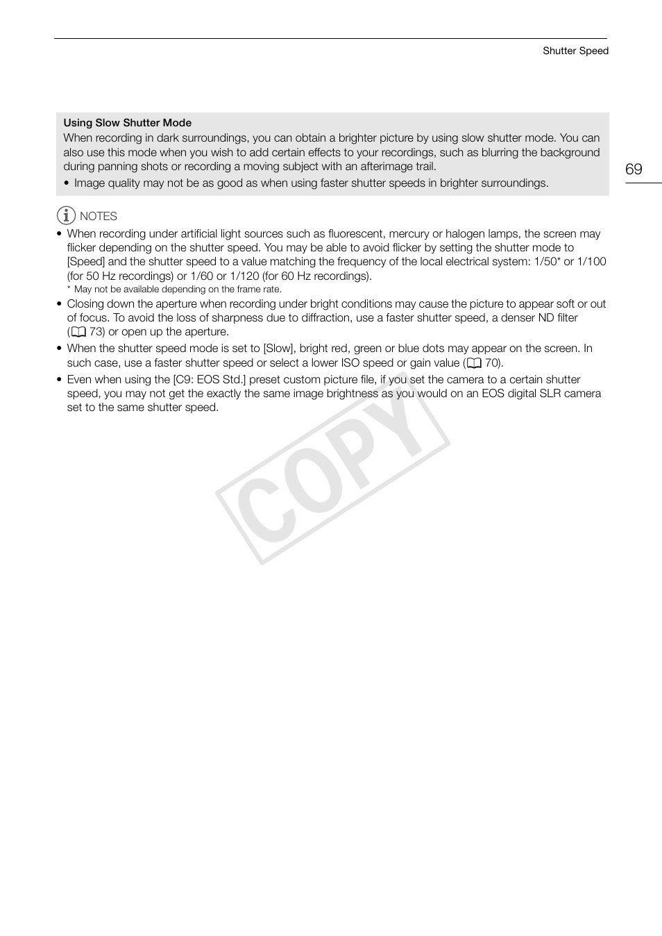 Cop y | Canon EOS C500 User Manual | Page 69 / 210