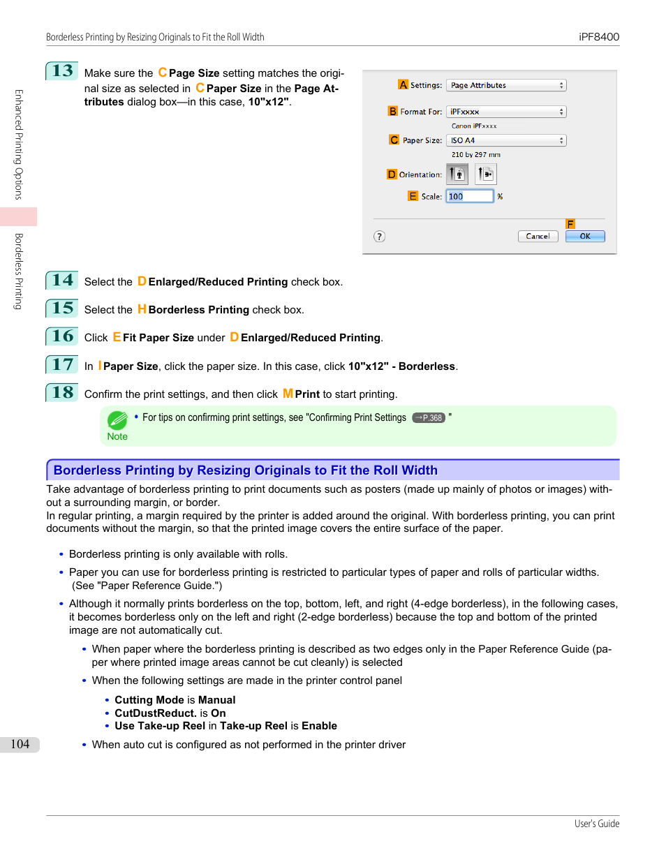 P.104 | Canon imagePROGRAF iPF8400 User Manual | Page 104 / 1046