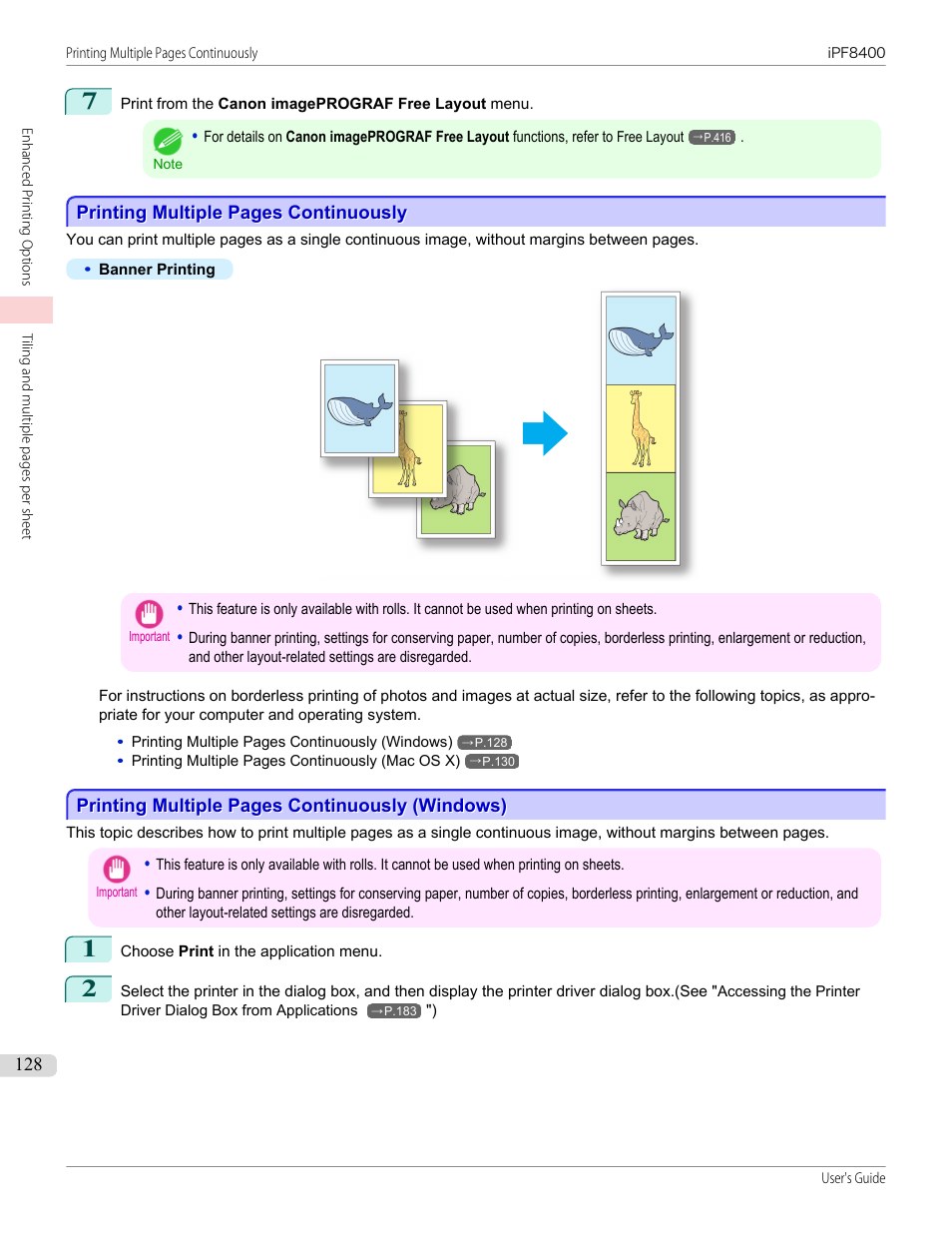 P.128 | Canon imagePROGRAF iPF8400 User Manual | Page 128 / 1046