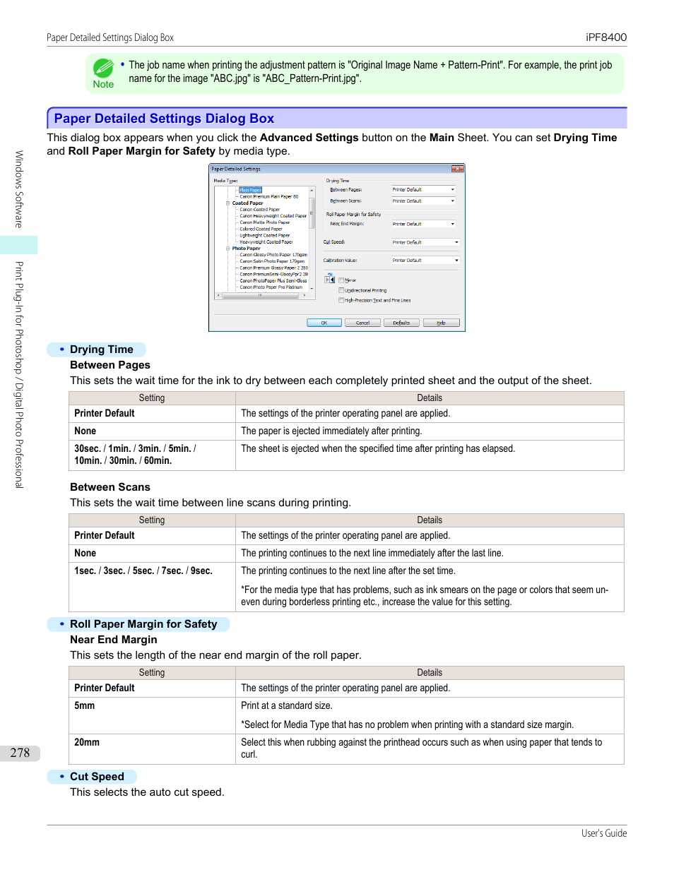 Paper detailed settings dialog box, P.278 | Canon imagePROGRAF iPF8400 User Manual | Page 278 / 1046