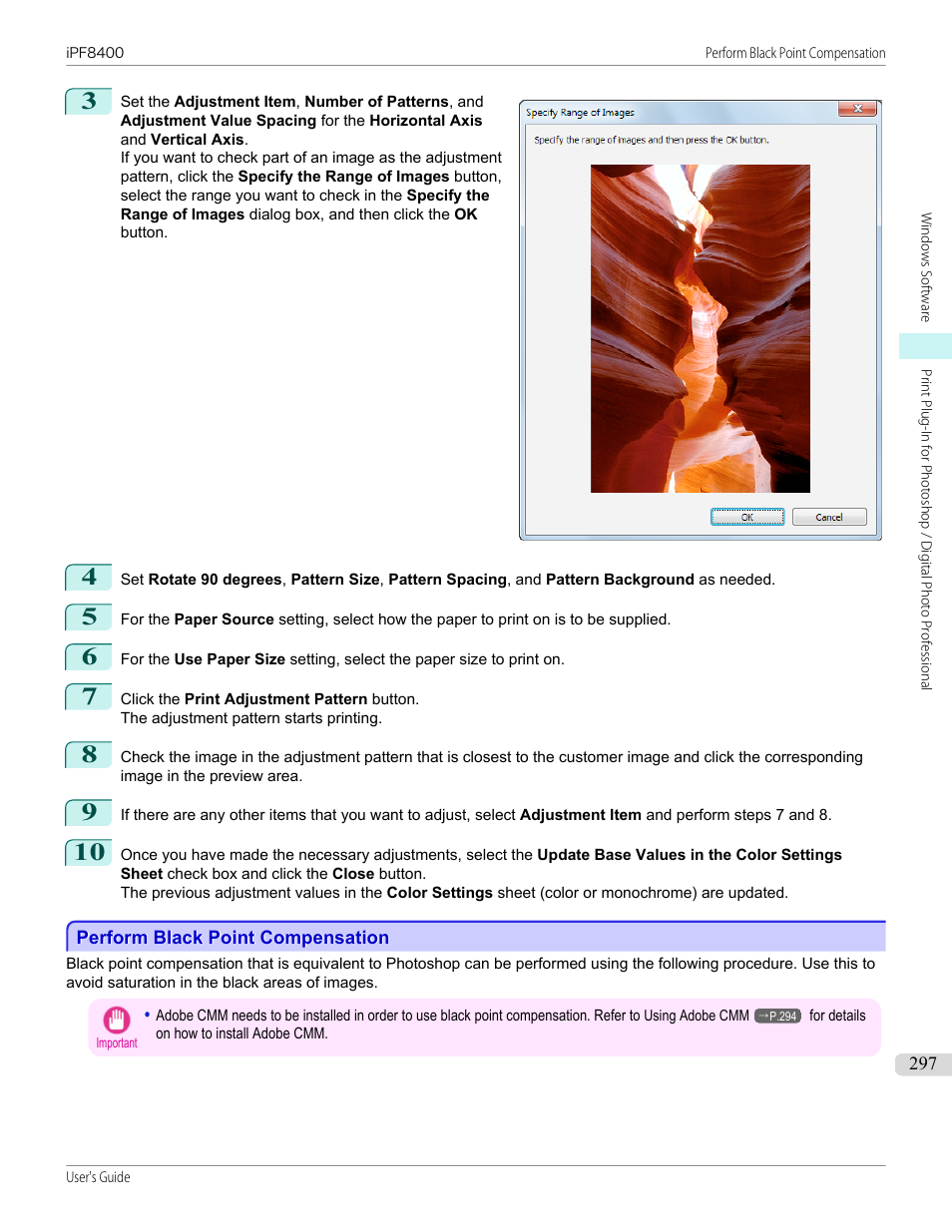 Perform black point compensation | Canon imagePROGRAF iPF8400 User Manual | Page 297 / 1046