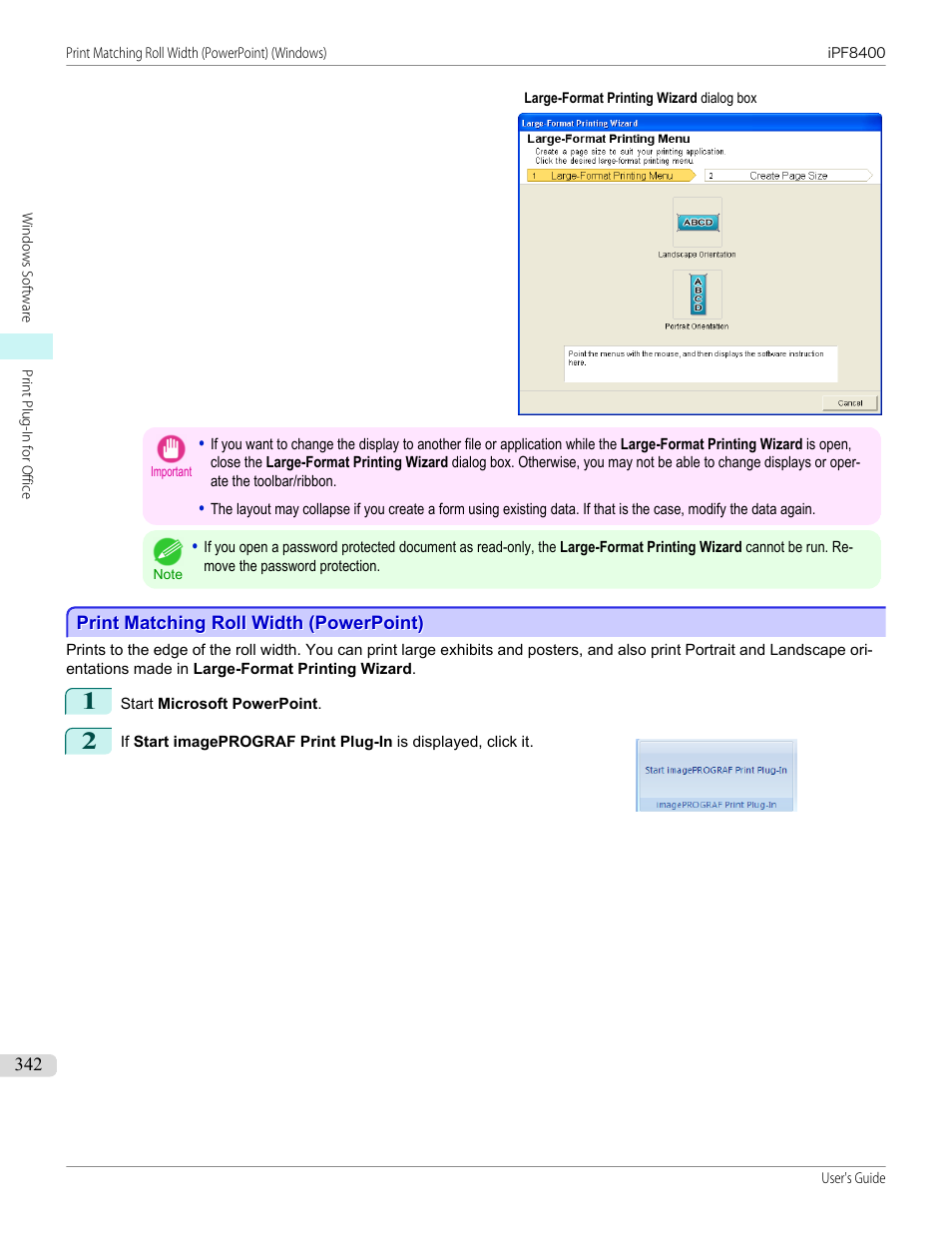 Print matching roll width (powerpoint) | Canon imagePROGRAF iPF8400 User Manual | Page 342 / 1046