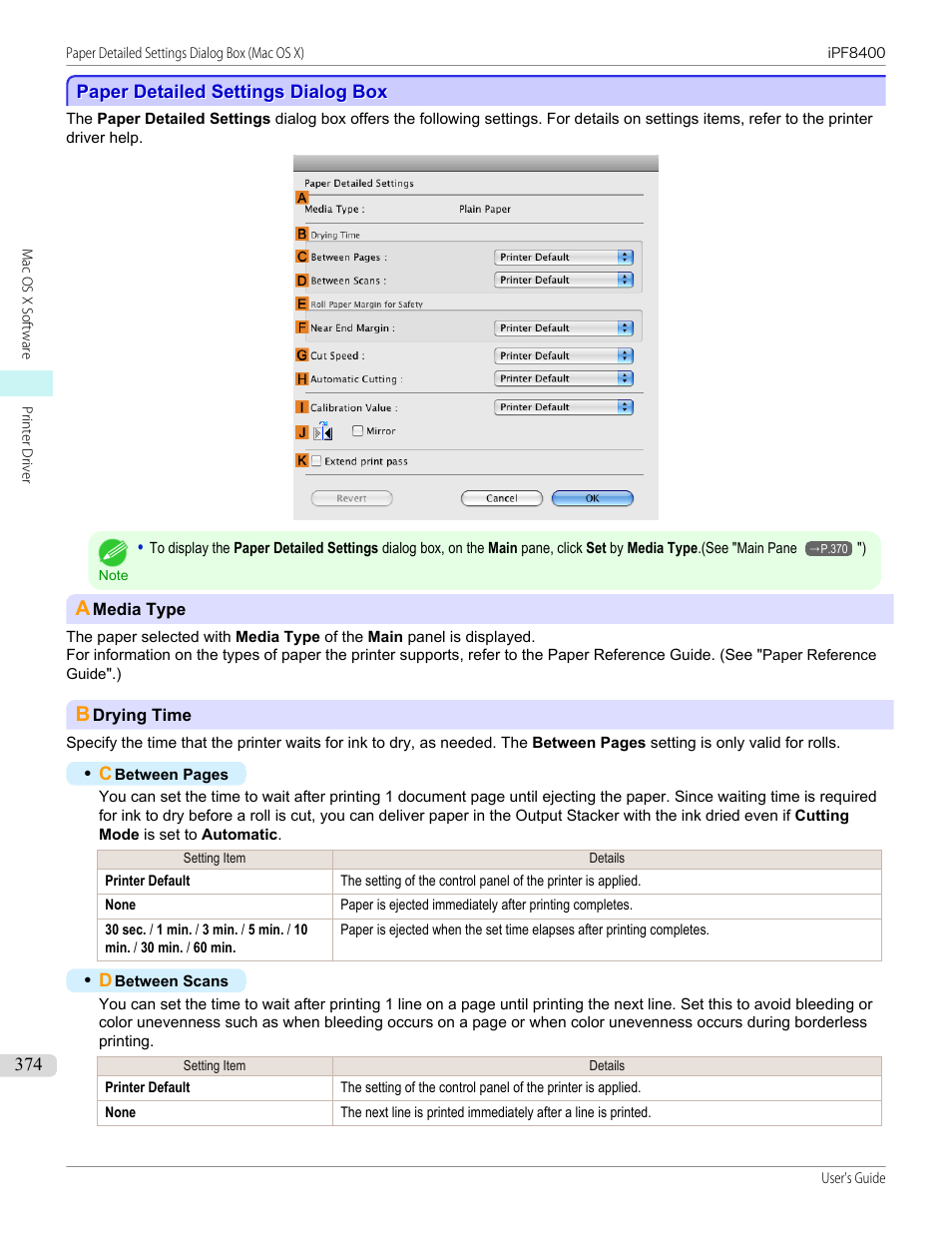 Paper detailed settings dialog box, P.374 | Canon imagePROGRAF iPF8400 User Manual | Page 374 / 1046