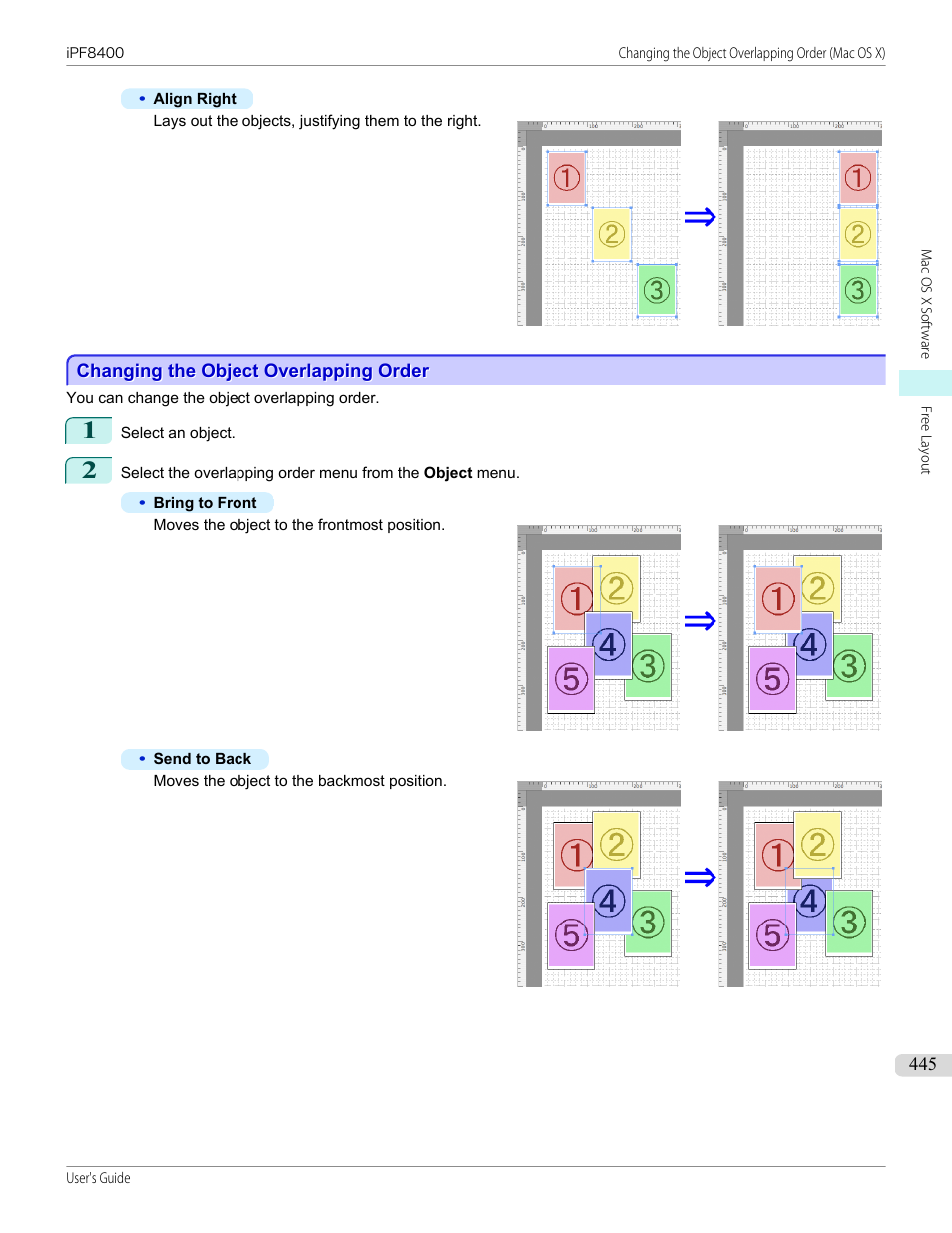 Changing the object overlapping order | Canon imagePROGRAF iPF8400 User Manual | Page 445 / 1046