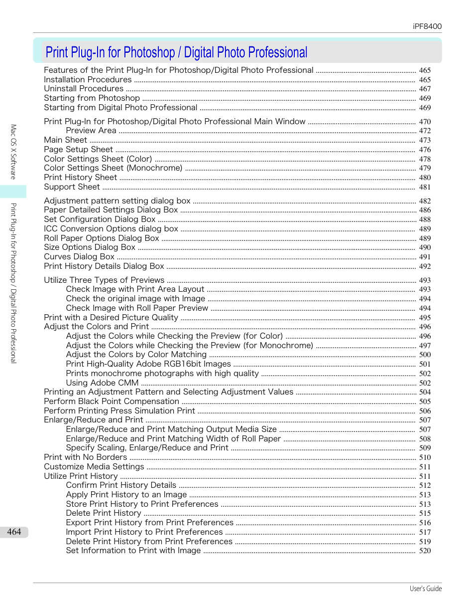 Print plug-in (macintosh), P.464 | Canon imagePROGRAF iPF8400 User Manual | Page 464 / 1046