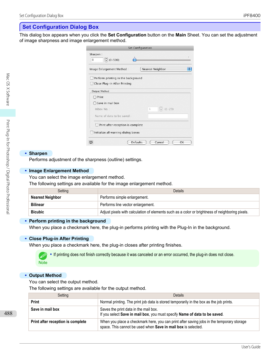 Set configuration dialog box, See "set configuration dialog box, P.488 | Canon imagePROGRAF iPF8400 User Manual | Page 488 / 1046