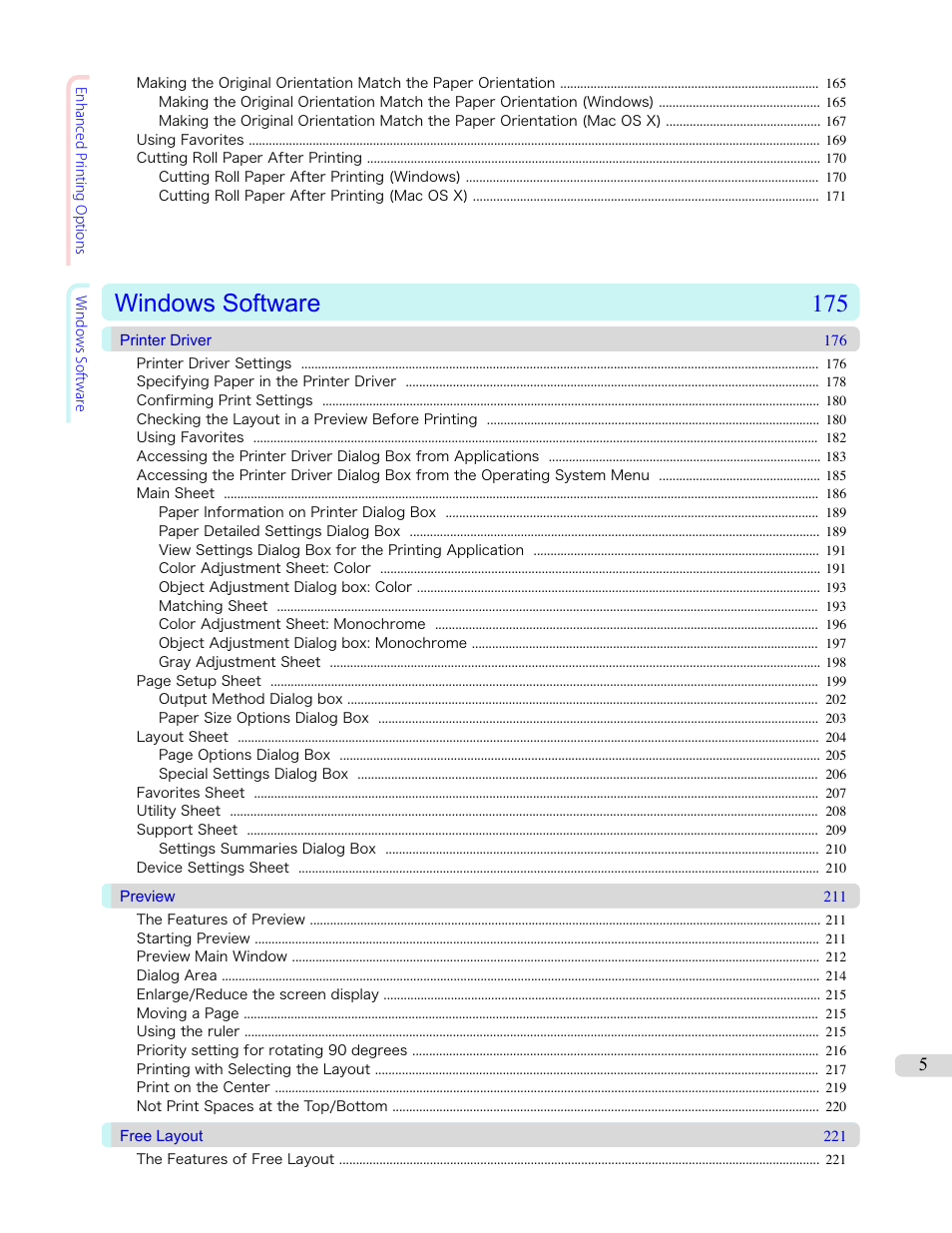 Windows software 175 | Canon imagePROGRAF iPF8400 User Manual | Page 5 / 1046