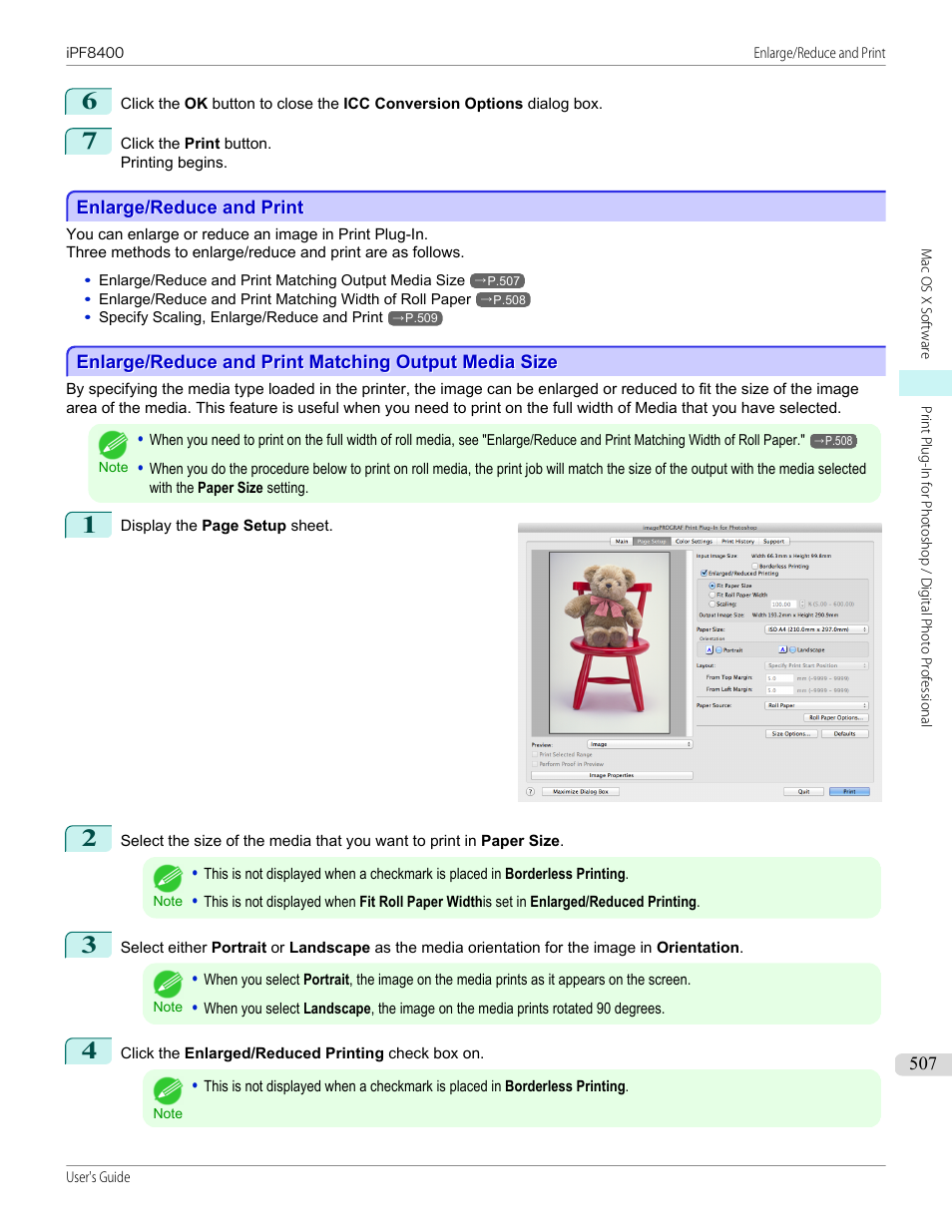 Enlarge/reduce and print | Canon imagePROGRAF iPF8400 User Manual | Page 507 / 1046